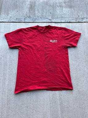 Bone Collector Red Graphic T-Shirt Fish Skeleton Back Print XL